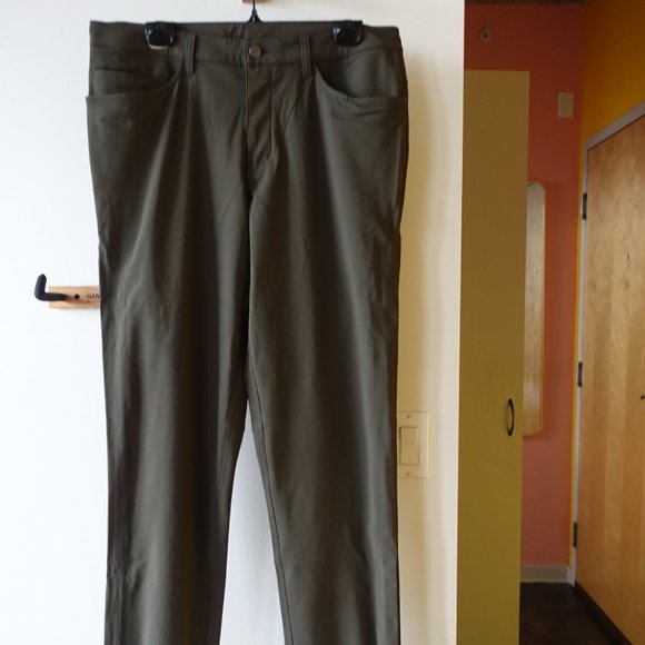 Lululemon Warpstreme ABC Pant Classic 37"L inseam Tall Size 34 Dark Olive - Picture 2 of 12
